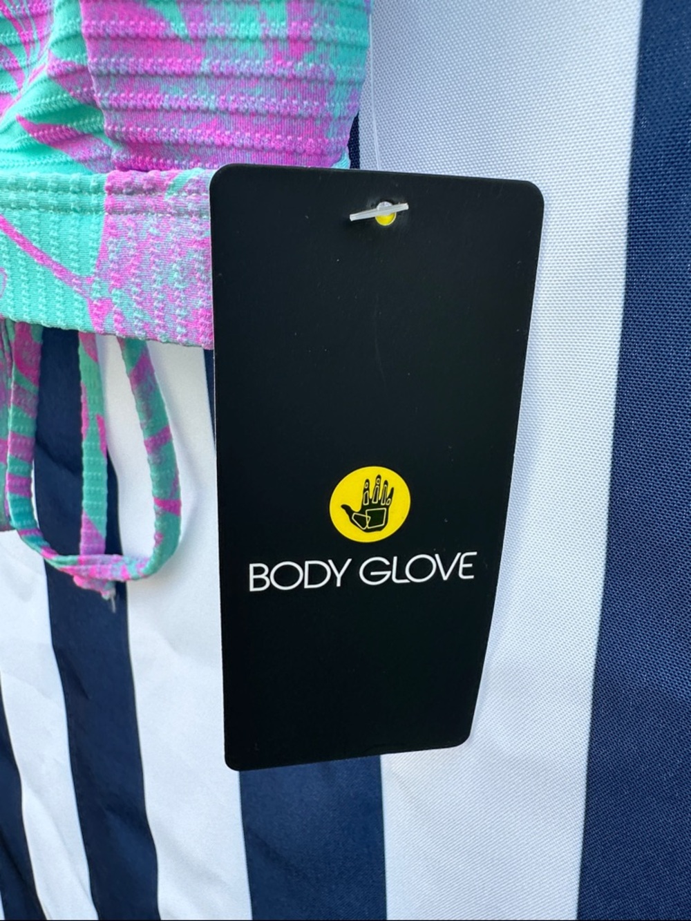 Body Glove Aqua & Pink Tropical Crop Swim Top D Cup - Picture 2 of 6